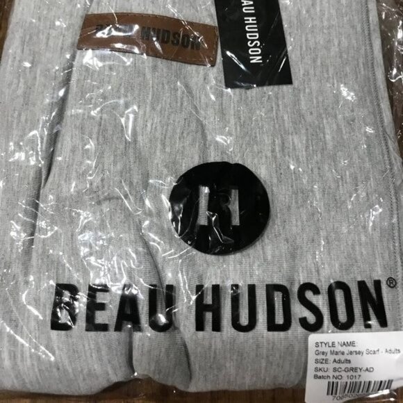 Beau Hudson Jersey Scarf OS Grey Preppy Modern Neutral Marie Snow Ski Minimalist - Picture 4 of 9